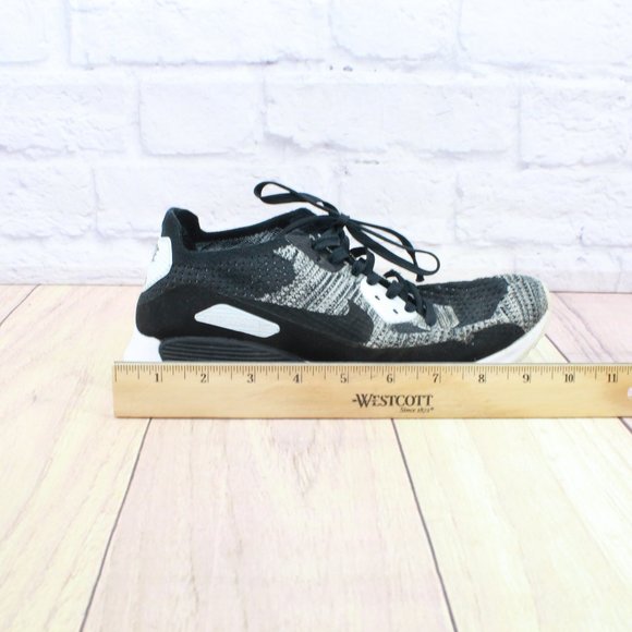 *Nike Air Max Black Flyknit Lace-up Low Top Athletic Sneakers Shoes Size - Picture 7 of 9